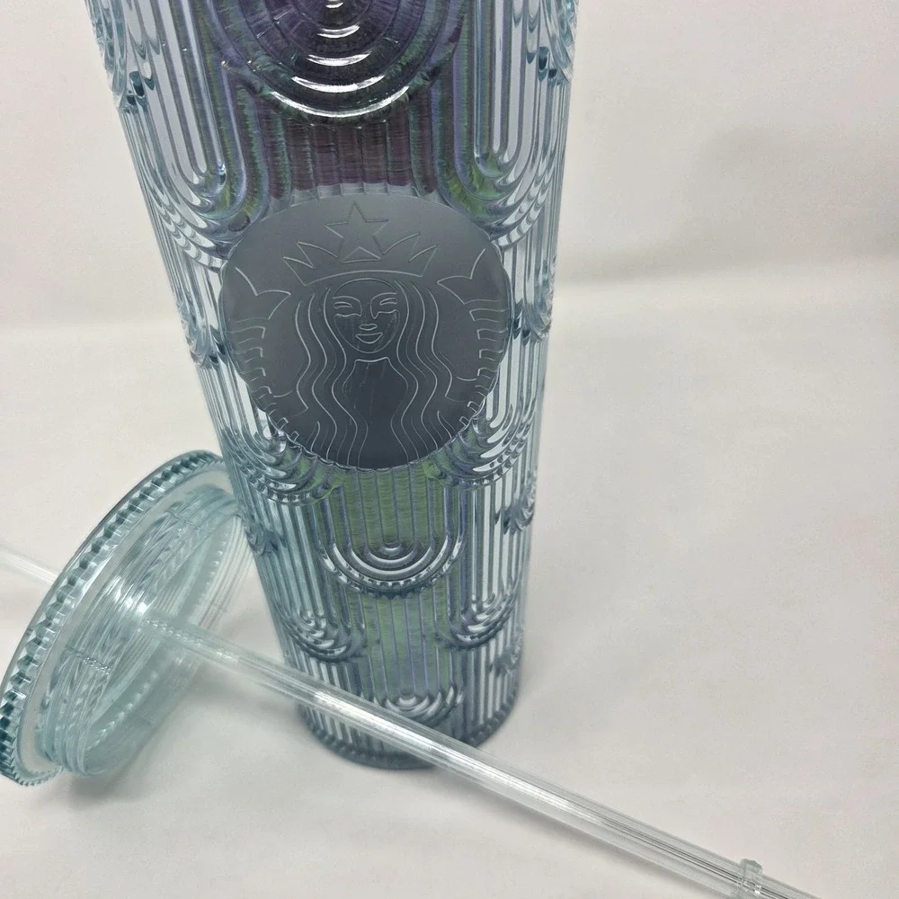 NEW Starbucks Spring 2022 Iridescent Mermaid Scales‎ Tumbler Cold Cup 24 oz